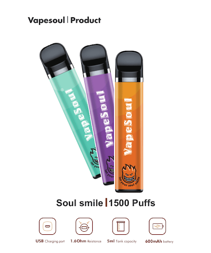 VapeSoul Smile II Rechargable Disposable Vape (1500Puffs) | Indian Vape Ninja Indian Vape Ninja